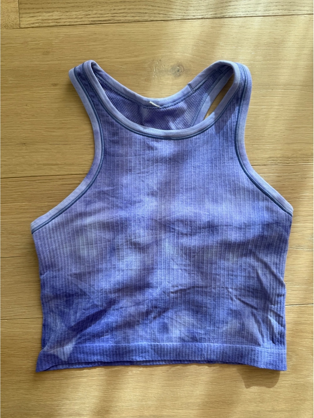 Lululemon Ebb to Street Cropped Racerback Tank Marble Dye Charged Indigo 4